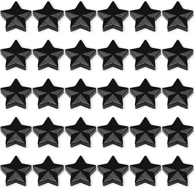 ZDZBLX 30 Pack Black Fridge Magnets, Strong Refrigerator Magnets, Small Heavy Duty Magnets for Whiteboard, Cute Decorative Star Mini Magnet for Fridge, Office, Kitchen, Classroom, Home, Locker, Craft