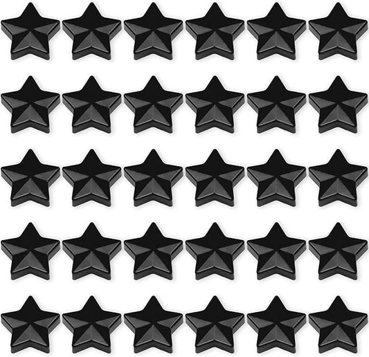 ZDZBLX 30 Pack Black Fridge Magnets, Strong Refrigerator Magnets, Small Heavy Duty Magnets for Whiteboard, Cute Decorative Star Mini Magnet for Fridge, Office, Kitchen, Classroom, Home, Locker, Craft