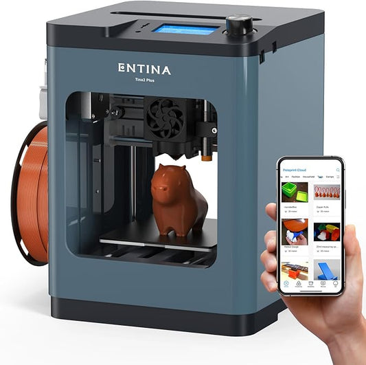 3D Printers TINA2 Plus V2, 250mm/s High Speed Auto Leveling FDM Mini 3D Printer with Spring Steel Platform, Fully Assembled 3D Printer for Kids and Beginners with WiFi High Precision 3D Printers