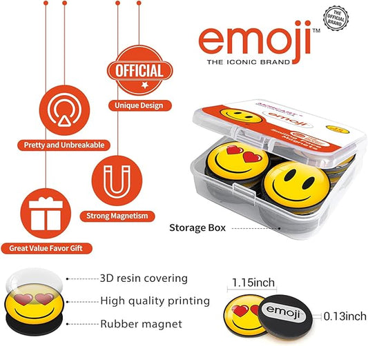 MORCART 16Pcs Fridge Magnets Emoji Refrigerator Magnets Smile Face Magnets for Locker Whiteboard Cute Decorative Magnets for Classroom Kitchen Office Gifts for Teachers Family and Friends