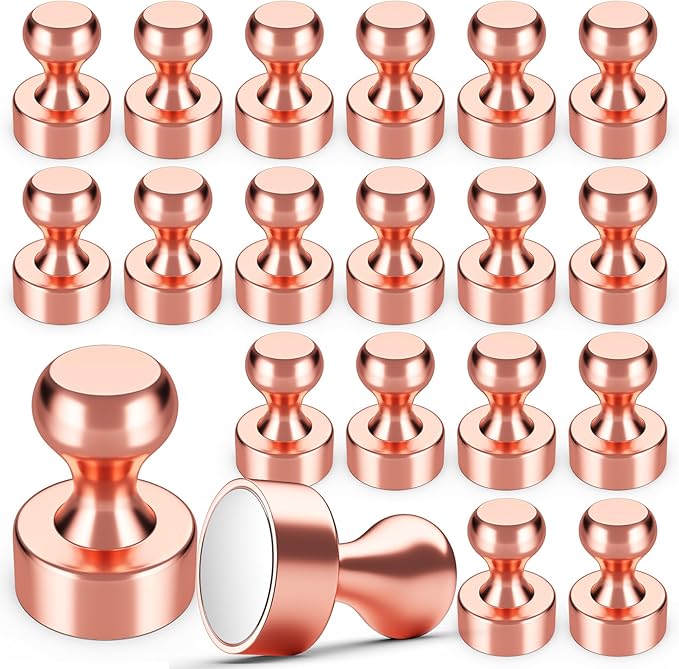 20Pcs Rose Gold Refrigerator Magnets, Strong Magnets for Whiteboard, Fridge Magnet Adults, Magnet Fridge, Small Magnets for Kitchen, Office, Classroom