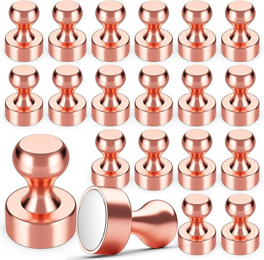 20Pcs Rose Gold Refrigerator Magnets, Strong Magnets for Whiteboard, Fridge Magnet Adults, Magnet Fridge, Small Magnets for Kitchen, Office, Classroom