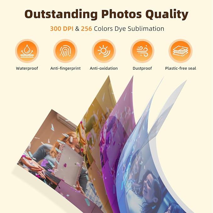 HPRT CP4100 Photo Printer - Plus 4x6 Bluetooth Instant Picture Printer with 20 Sheets & Ribbon - Wi-Fi, Premium Dye Sublimation - 300 DPI Display Resolution - Editing App for Fun, Creative Photos
