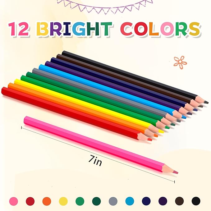 Colored Pencils Bulk, 12 Assorted Colors, 100 Packs Pre-sharpened Coloring Pencils Set for Kids and Adult, Teachers Essential Classroom Prizes, Back to School Supplies (1200)