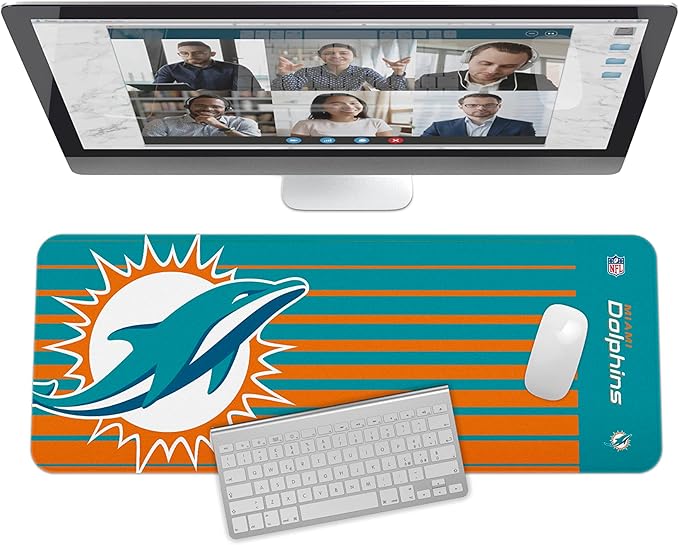 SOAR NFL Unisex Multifunctional Desk Mat for Desktop, (31.5"x12") - Ultra Soft Fabric with Non-Slip Rubber Backer - Water Resistant & Durable Nylon Stitching - Officially Licensed NFL, Desk Pad