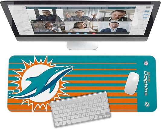 SOAR NFL Unisex Multifunctional Desk Mat for Desktop, (31.5"x12") - Ultra Soft Fabric with Non-Slip Rubber Backer - Water Resistant & Durable Nylon Stitching - Officially Licensed NFL, Desk Pad