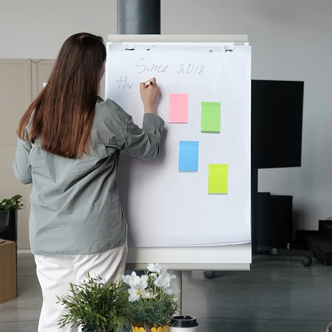 24 Pack Lined Sticky Notes 4X6 in Self Sticky Note Pads Colorful Post Stickies for Office, Home, School, Meeting, 50 Sheets/pad, (Light Color)