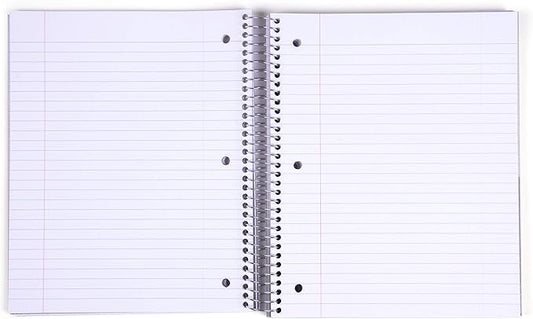 Mintra Office Durable Spiral Notebooks, 5 Subject (Purple, Wide Ruled 1pk)