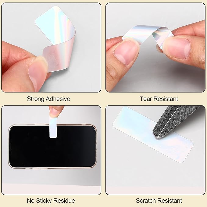 1600 Pcs Label Tapes 12 x 40 mm Laminated Stickers Replacement Compatible with D30 Portable Label Printer Tapes for Office 160 pcs/roll (Holographic Silver)