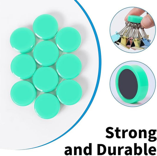 Fridge Magnets, 30 Pack Strong Small Heavy Duty Magnets, Decorative Mini Cute Round Refrigerator Magnets for Whiteboard, Crafts, Fridge, Locker, Classroom, Office,Kitchen (Green)