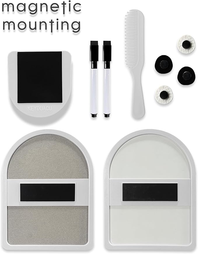 KEYDUACU 10 pcs - Locker Accessories, Locker Decorations Including Mirrors, whiteboards, Magnets and organizing Supplies. Ideal for Back-to-School Essentials and The Office (10 Pcs-Light Gray)