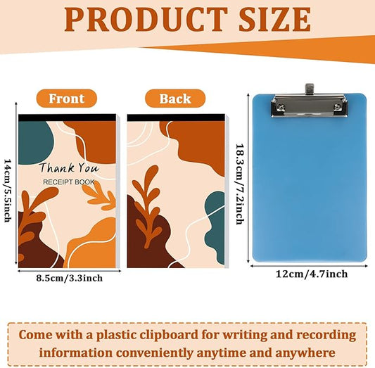 10 Pack Boho Thank You Receipt Book for Small Businesses 2-Ply Carbonless 50 Sets of Forms Per Book Aesthetic and Easy to Use Receipt Pad Invoice Book Business Supplies with Easy Tear-Out 5.5 x 3.3 In