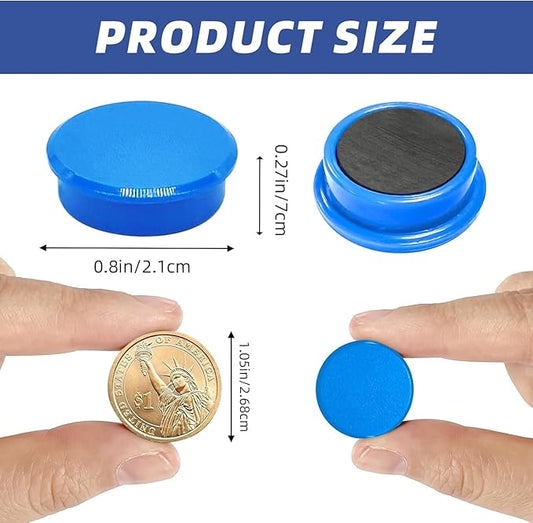 DARUITE Fridge Magnets - Strong Mini Cute Magnets for Fridge, Locker, Whiteboard, Kitchen, Office (50Pcs-10 Colors)