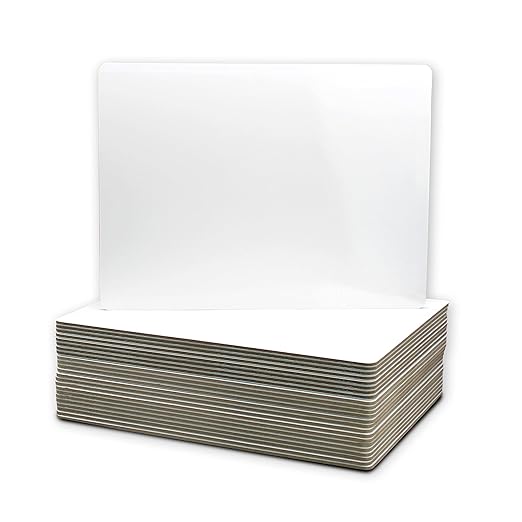 Flipside Products 9" x 12" Dry Erase Magnetic Boards, Lapboards For Classroom, Student Whiteboards, Pack of 24