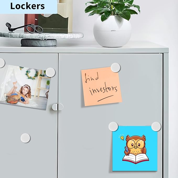 Fridge Magnets, 30 Pack Strong Small Heavy Duty Magnets, Decorative Mini Cute Round Refrigerator Magnets for Whiteboard, Crafts, Fridge, Locker, Classroom, Office,Kitchen (White)
