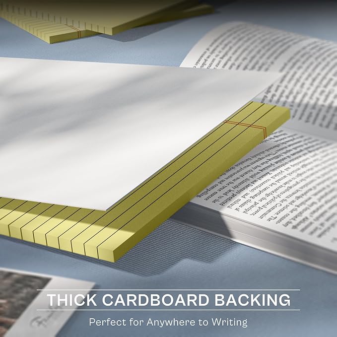 10 Pack Yellow Legal Pads 8.5x11" 28 Lines Wide Ruled Double-Sided Printing Yellow Notepads 30 Sheets/60 Pages Letter Size Writing Pads 70gsm Recycled Paper Legal Ruled Universal Writing Pad