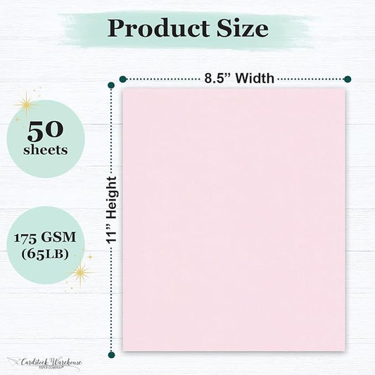 Cardstock Warehouse Pop-Tone Pink Lemonade Cardstock Paper – 50 Sheets, 8.5 x 11" - 65 lb / 175 GSM Premium Pink Card Stock for Die-cutting, Crafts, Printing, Card Making and DIY Projects