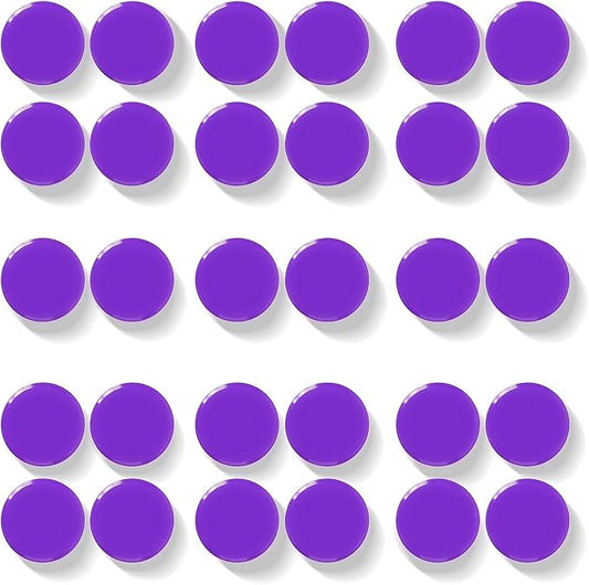 Fridge Magnets, 30 Pack Strong Small Heavy Duty Magnets, Decorative Mini Cute Round Refrigerator Magnets for Whiteboard, Crafts, Fridge, Locker, Classroom, Office,Kitchen (Purple)