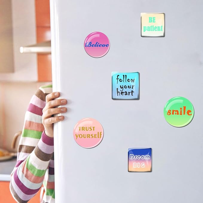 Photo Magnet Picture Custom Refrigerator Magnets Personalized Fridge Magnets (40MM-Round-Text, 1PCS)