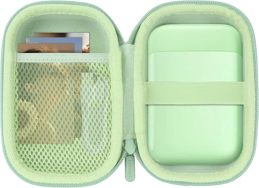 Storage Case Compatible with Liene 2x3” Photo Printer Mini Instant Portable Color Mono Photo Printer (Green Case)