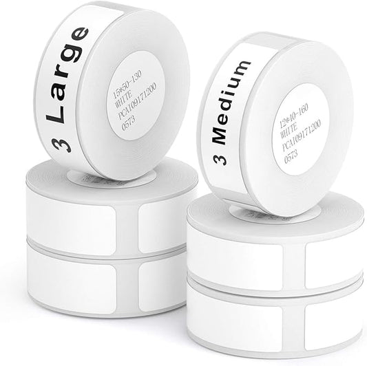 Label Maker Tape NIIMBOT D11 6 Rolls Adapted Cable Print Paper Standard Laminated Office Labeling Tape Replacement for D11 Machine Oil Proof Waterproof Tearproof