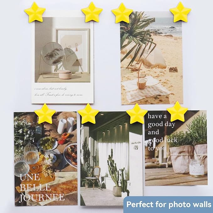 ZDZBLX 30 Pack Yellow Fridge Magnets, Strong Refrigerator Magnets, Small Heavy Duty Magnets for Whiteboard, Cute Decorative Star Mini Magnet for Fridge, Office, Kitchen, Classroom, Home, Locker, Craft