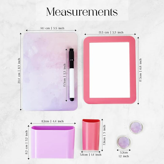 Pink and Purple Locker Accessories - 7 Piece Locker Decor, Girls Locker Accessories, Locker Accessories for Girls in Middle School, Cute Aesthetic Magnetic Locker Accessories