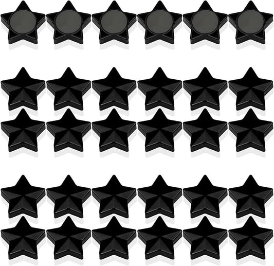 Fridge Magnets - 30 Pcs Refrigerator Magnets Strong Small Whiteboard Magnet, Heavy Duty Mini Magnets for Kitchen, Locker, Office, Classroom & Office Use - Decorative Cute Magnet (Star, Black)