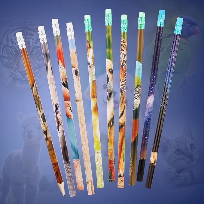 Kolewo4ever 200 Pieces Animal Pencils Galaxy Sky Pencils Alpaca Tiger Flamingo Natural Animal Pencils for Teachers Classrooms Reward Party Supplie School,Learning Activities (200)