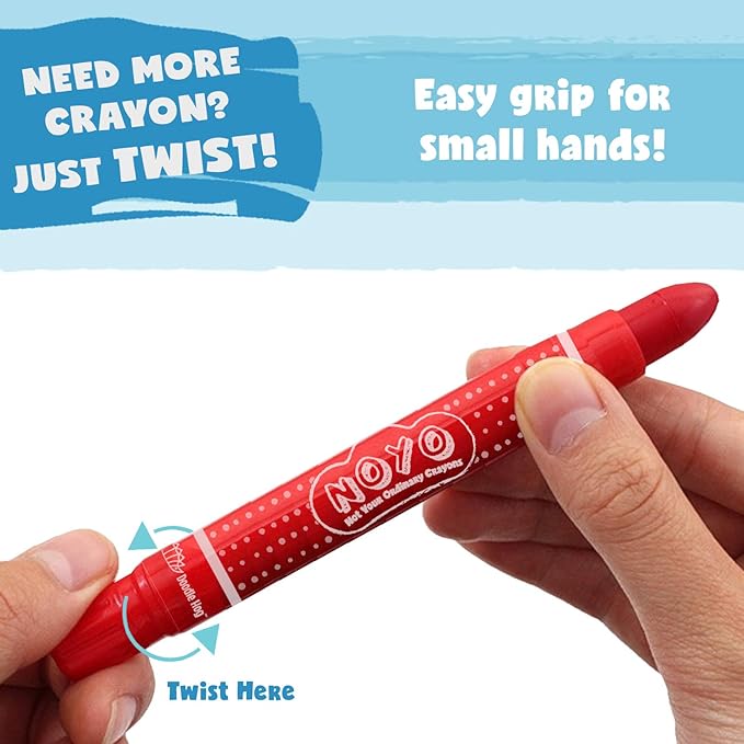 DOODLE HOG Washable Crayons 12 Colors, Kids and Toddler Crayons, Watercolor, Non Toxic, 3 in 1, for Kids Ages 4-8