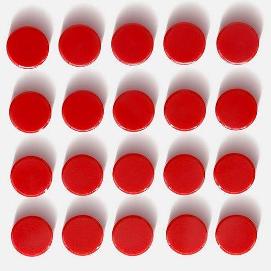 20 Pack Fridge Magnets, Strong Small Round Magnets for Whiteboard, Office, Classroom & Locker - Refrigerator Magnets Heavy Duty Cute Mini Magnet for Crafts, Magnetic Board, Home & Kitchen (Red)