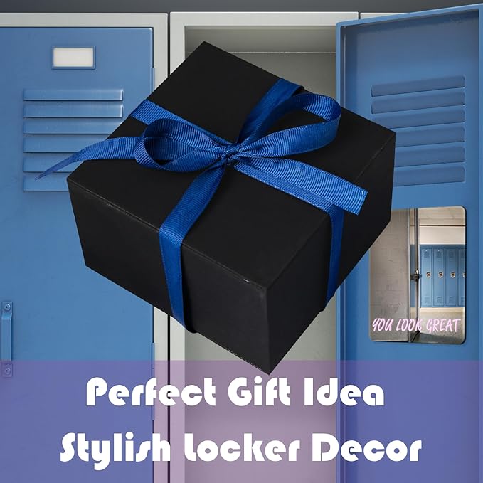 You Look Great Magnetic Locker Mirror 6’’x7’’ - Frameless, Safe Rounded Corners & Polished Edge, Strong Magnets for Locker, Perfect Size for School, Workshop, Home - Always Cheerful!
