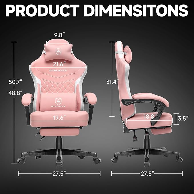 GTPLAYER Gaming Chair, Fabric Computer Office Chair with Pocket Spring Cushion, Ergonomic Office and Gaming, Video Gaming Chair with Linkage Armrests, High Back Desk Chair with Adjustable Recliner