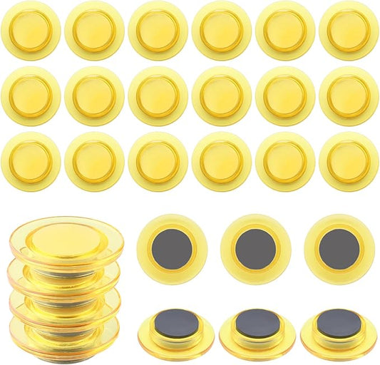 ZDZBLX Fridge Magnets 28 Pack, Strong Refrigerator Magnets Small Heavy Duty Mini Magnet, Cute Round Magnets for Whiteboard Fridge Locker Classroom Office Use, Decorative Yellow Magnet for Home, School