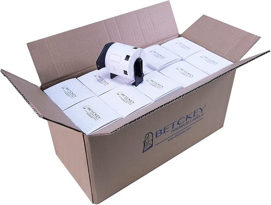 BETCKEY - Compatible Address/Barcode Labels Replacement for Brother DK-1209 (2-3/7" x 1-1/7"), Use with Brother QL Label Printers [20 Rolls/16000 Labels]