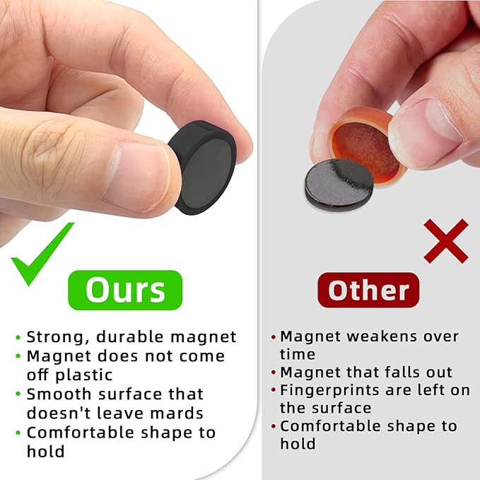 DARUITE Fridge Magnets Refrigerator Magnets, 50pcs Strong Magnets for Whiteboard Magnets, Small Magnets Heavy Duty Magnets Mini Cute Magnets for Fridge, Locker, White Board, Kitchen,Office (Black)