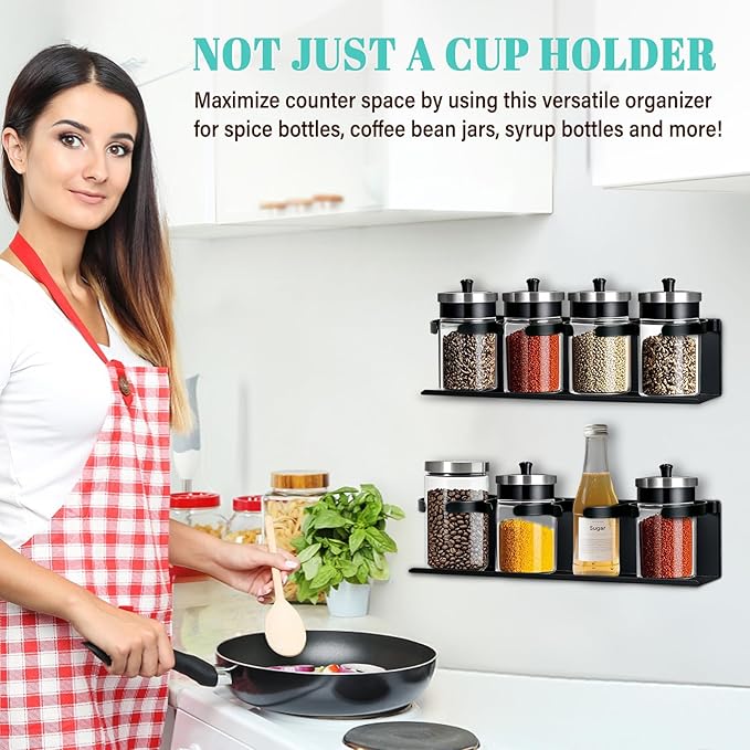 2Pcs Magnetic Water Bottle Organizer for Stanley 30 40 oz Tumbler and Lid Magnetic Cup Holder Heavy Duty Tumbler Storage Organizer Drink Accessories Kitchen Cup Storage Rack for Fridge Cabinets Gifts