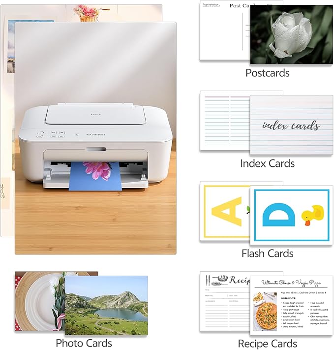 60CT 4X6 140lb 300gsm White Sketch Paper Cards Heavyweight Blank Card Stock for Mailing Postcards, Wedding Invitations,Thank You,Index Cards