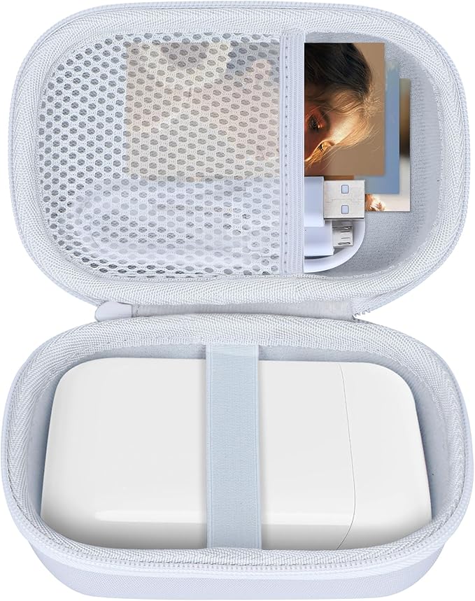 Storage Case Compatible with Liene 2x3” Photo Printer Mini Instant Portable Color Mono Photo Printer (Off White Case)