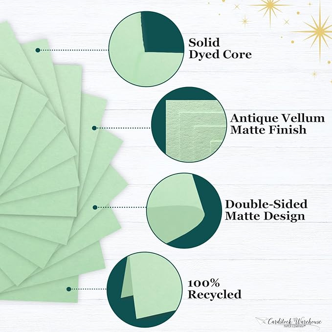 Cardstock Warehouse Pop-Tone Spearmint Green Cardstock Paper – 50 Sheets, 8.5 x 11" - 65 lb / 175 GSM Premium Green Card Stock for Die-cutting, Crafts, Printing, Card Making and DIY Projects