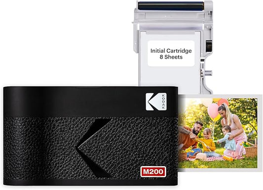 KODAK Mini 2 ERA 4PASS Portable Photo Printer (Black, Printer + 8 Sheets)