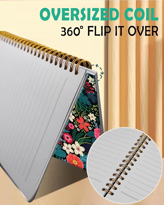 iampanda Spiral Journal Notebook,Strong Twin-Wire Binding with Premium Paper for Women,60 Sheets B5 College Ruled Notebook/Journal,Perfect for School Office Work,Colorful Bright Floral