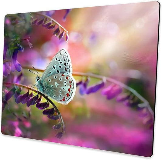 Customized Square Gaming Office Computer Mouse Pad, Colored Butterfly Anti Slip Rubber Desktop Mouse Pad