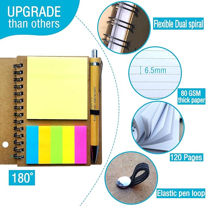 Appreciation Thank You Gifts,21 Set Spiral Notebook with Pen,Office/School Supplies,Bulk Inspirational Journals Notepads,Small Notebooks for Teachers Students Employee Women Men Work & Note (21 SET)