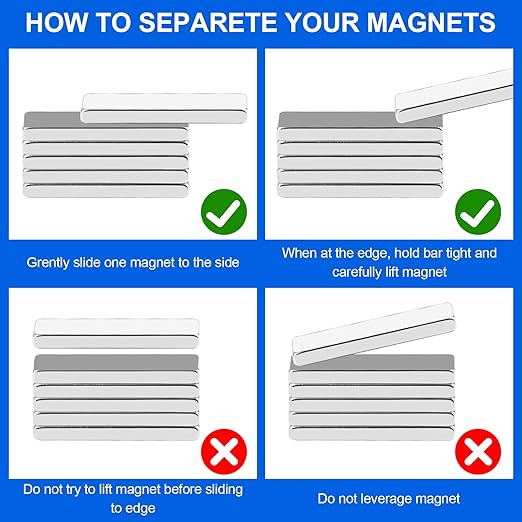 140 Pack Strong Neodymium Bar Magnets，Powerful Rare Earth Neodymium Magnets with Double-Sided Adhesive Perfect for Fridge, Garage, Kitchen, Craft, Office etc 6 x 6 x 2 mm