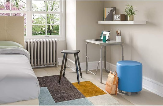 Safco AlphaBetter 2.0 Height â€“ Adjustable Student Desk with Swinging Footrest Bar, Sit to Stand, 22"-30", Pebble Gray Classroom and Home School Desk