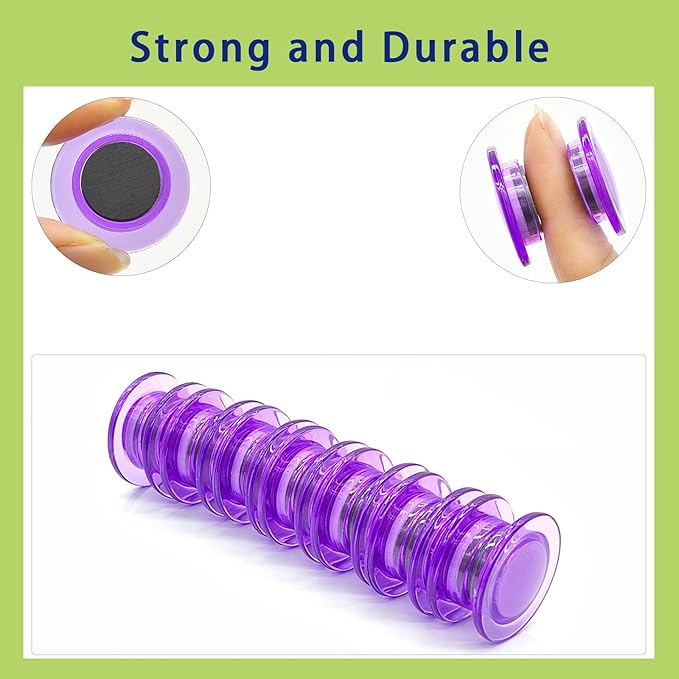 Fridge Magnets - 42 Pack Strong Refrigerator Magnets, Heavy Duty Small Magnets for Whiteboard, Locker, Crafts, Office, Classroom Use - Clear Decorative Cute Round Mini Magnet for Fridge, Purple