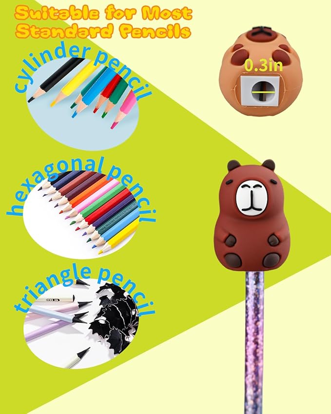 30 PCS Cute Pencil Sharpeners for Kids, Fun Pencil Sharpeners Bulk, Kids Pencil Sharpener Manual, Colored Pencils Sharpeners for Party Favors (12)