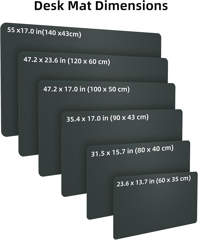 Desk Pad Mat - Leather Desk Pad Protector for Office and Home - Desk Organization and Accessories - Ideal for Large Mouse Pad and Desk Mats on Top of Desks(Dark Green,31.5" x 15.7")