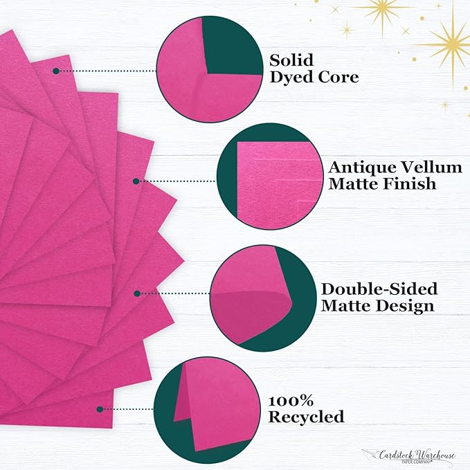 Cardstock Warehouse Pop Tone Razzle Berry Pink Cardstock Paper – 50 Sheets, 8.5 x 11" - 65 lb / 175 GSM Premium Pink Card Stock for Die-cutting, Crafts, Printing, Card Making and DIY Projects